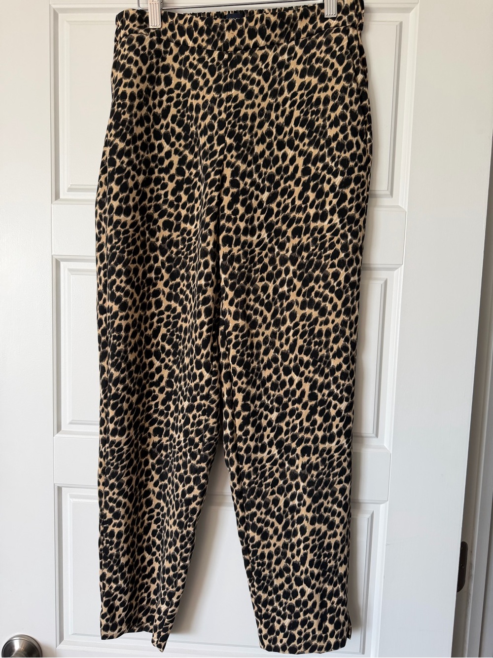 J Crew Jamie Leopard Print Pull-On Pants - Beige & Black